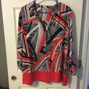 Multi-colored pattern blouse (XL)